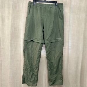 Columbia PFG Pants Mens LG 32 Olive Cargo Convertible‎ Fishing Hiking Utility